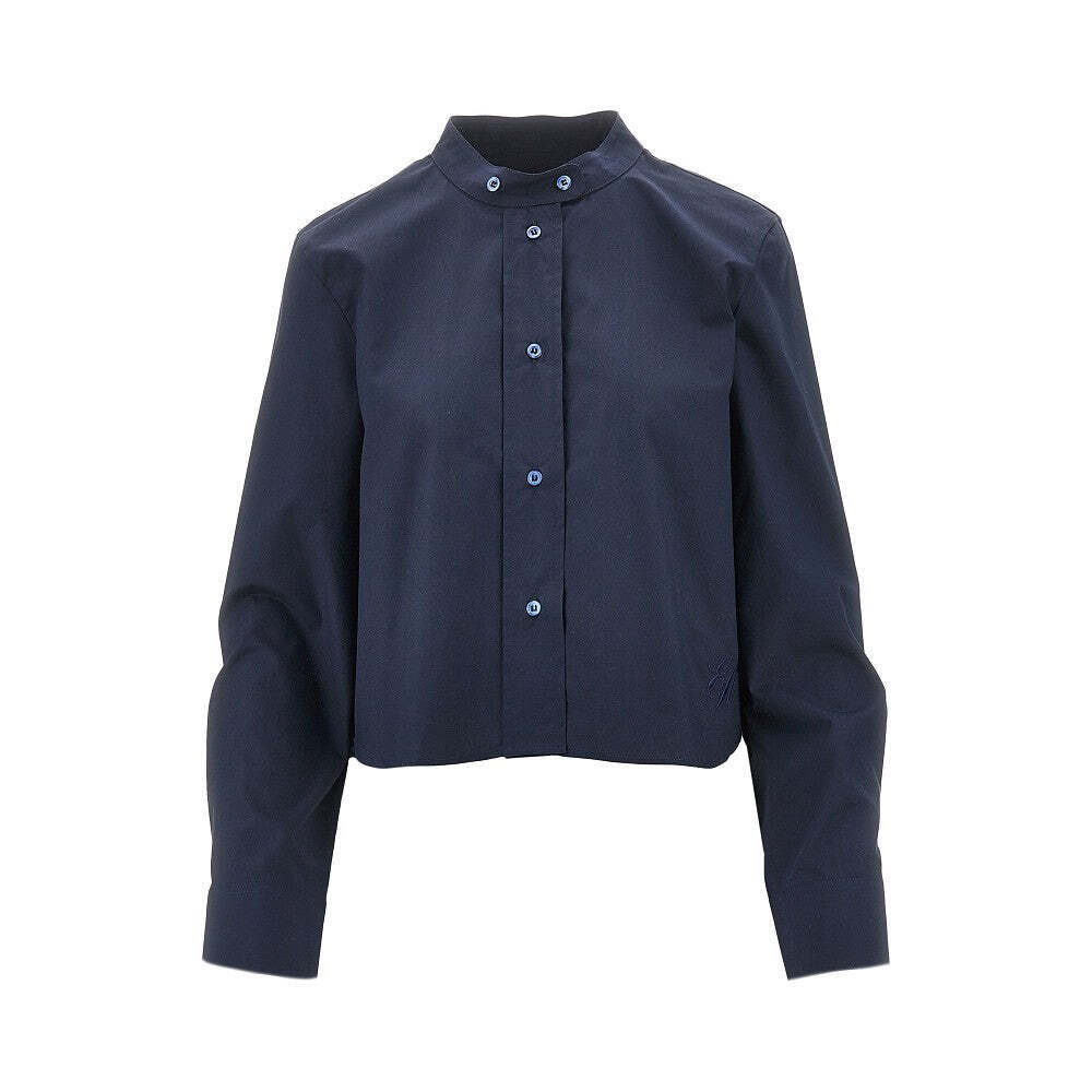 Emporio Armani Mandarin Collar Poplin Shirt